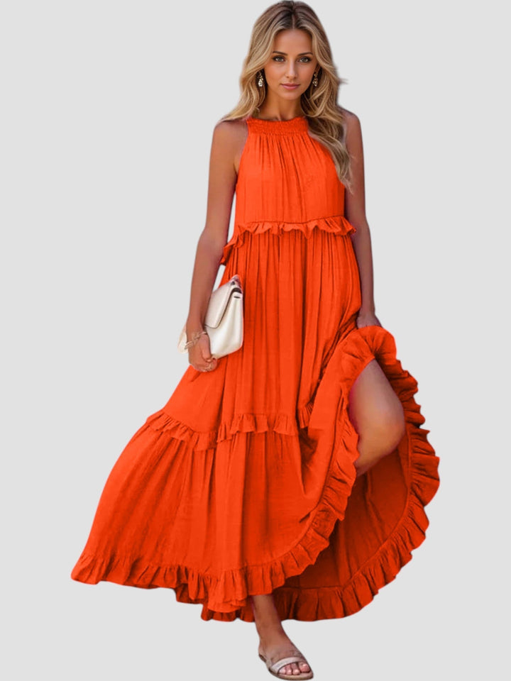 Selah | Ruffled Halter Midi Dress