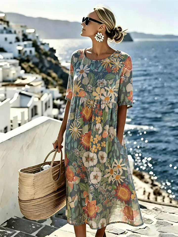 Daisy | Floral Empire Waist Midi Dress
