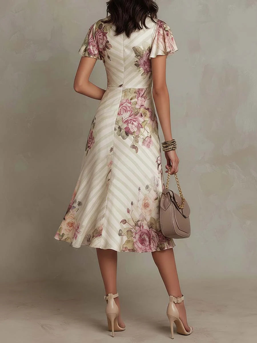 Liana | Ruched Floral Midi Dress