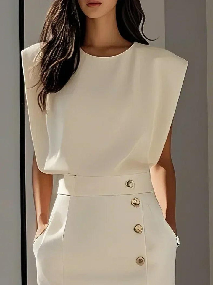 Nina | Sleeveless Side Button Midi