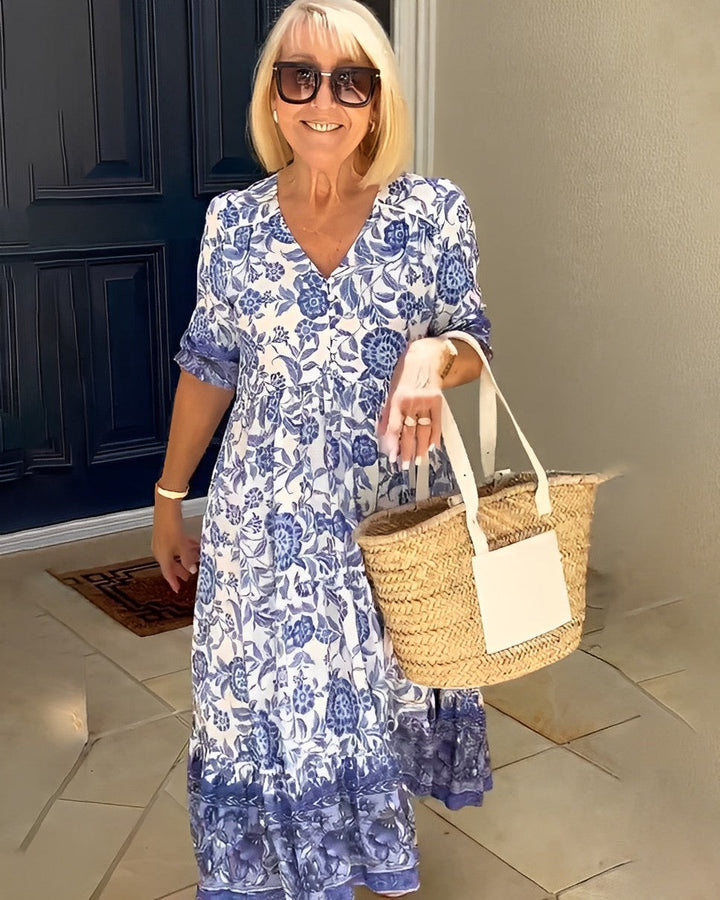 Petra | Botanical Tiered Maxi Dress