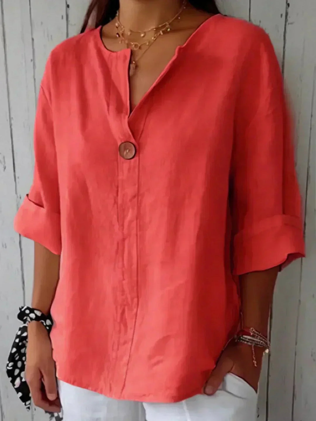 Eliana | Linen V-Neck Blouse