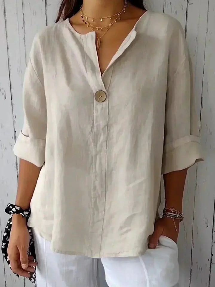 Eliana | Linen V-Neck Blouse