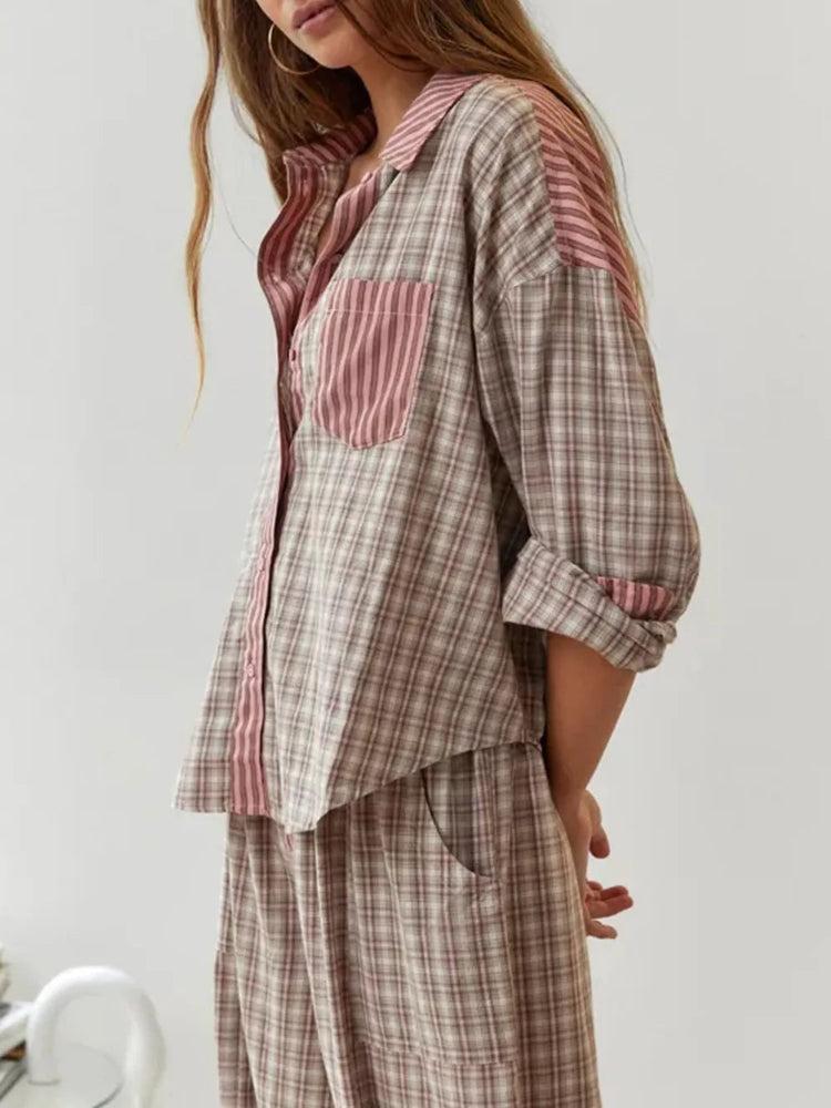 Greta | Two-Piece Soft and Stretchy Cotton Pajama Set