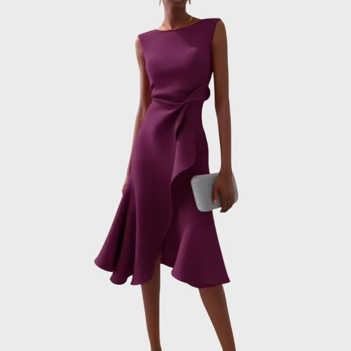 Scarlett | Draped Asymmetric Midi Dress