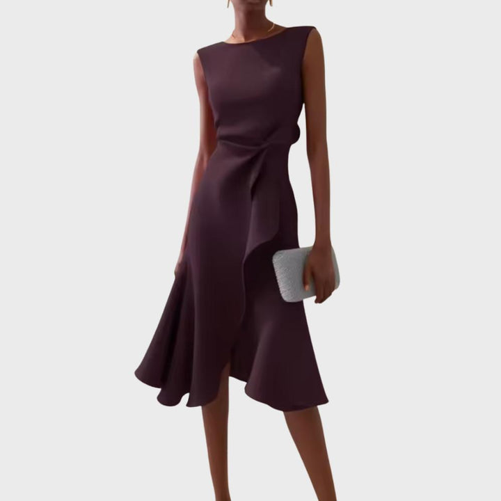 Scarlett | Draped Asymmetric Midi Dress