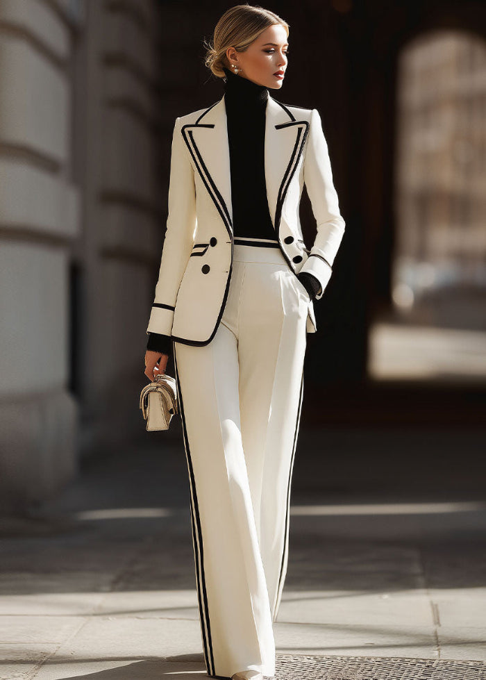 Kaila |  Women’s Double Breasted Suit Set with Contrast Trim