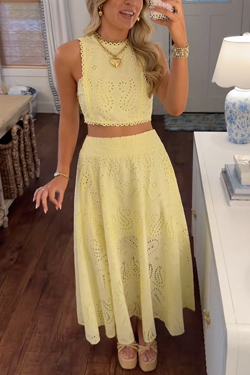 Marlowe | Women's Lace Crop Top & Maxi Skirt Set