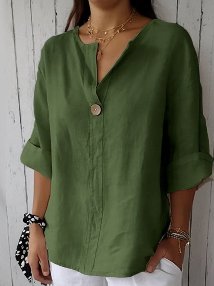 Eliana | Linen V-Neck Blouse