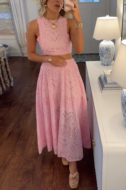 Marlowe | Women's Lace Crop Top & Maxi Skirt Set