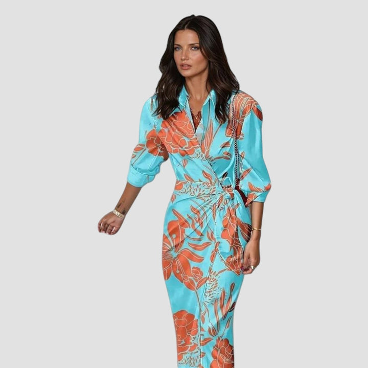 Stevie | Printed Tie-Waist Midi Dress