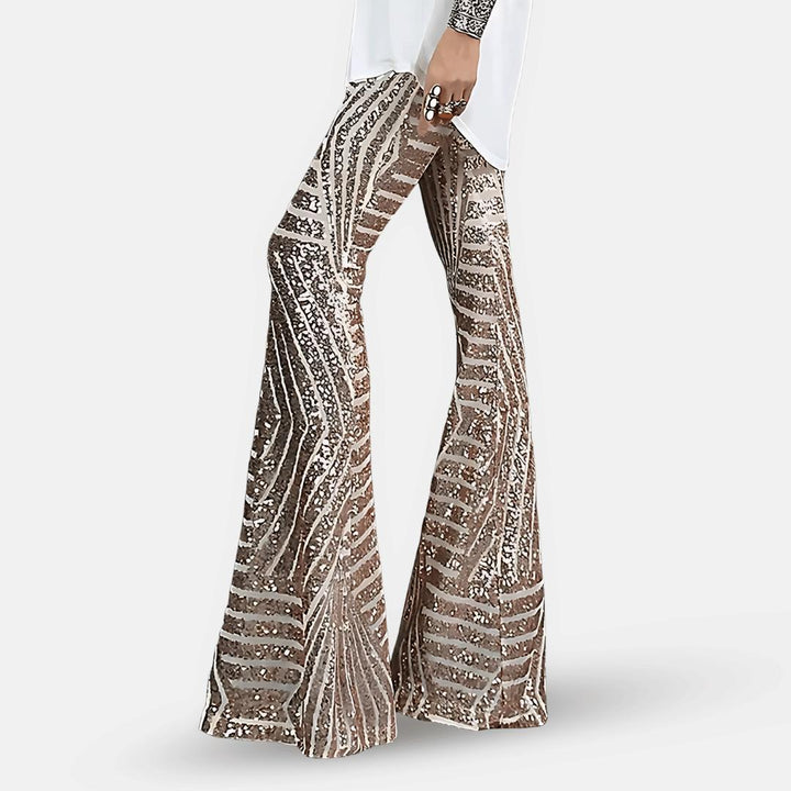 Aubrey | Women’s Sequin High Waist Flare Pants