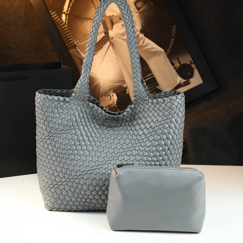 Avery | Women's Woven Leather Tote Bag