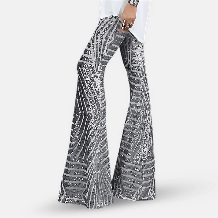 Aubrey | Women’s Sequin High Waist Flare Pants
