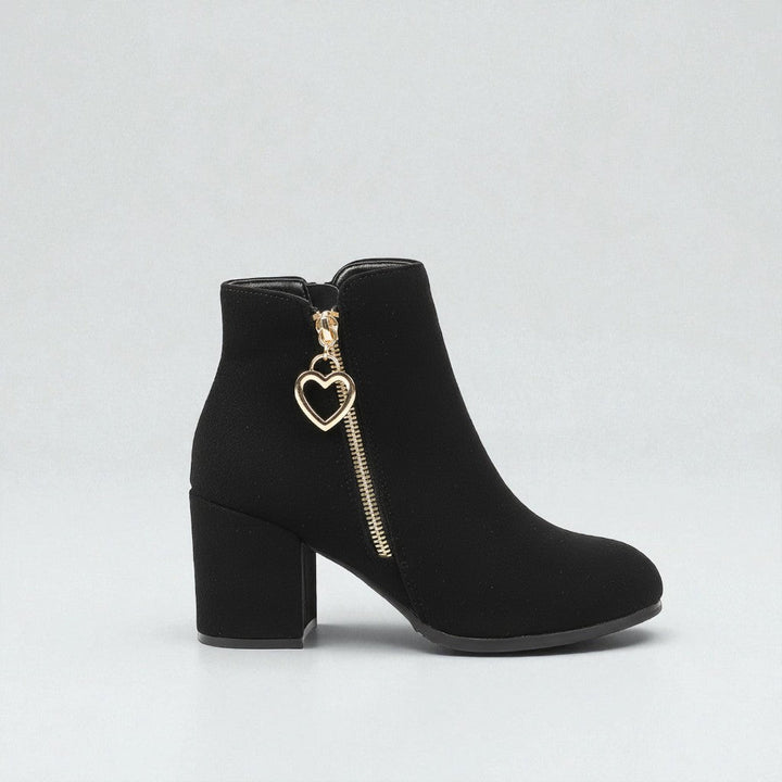 Gail | HeartCharm Suede Ankle Boots