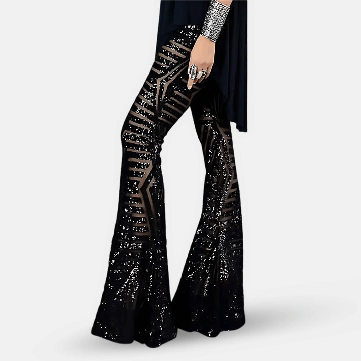 Aubrey | Women’s Sequin High Waist Flare Pants