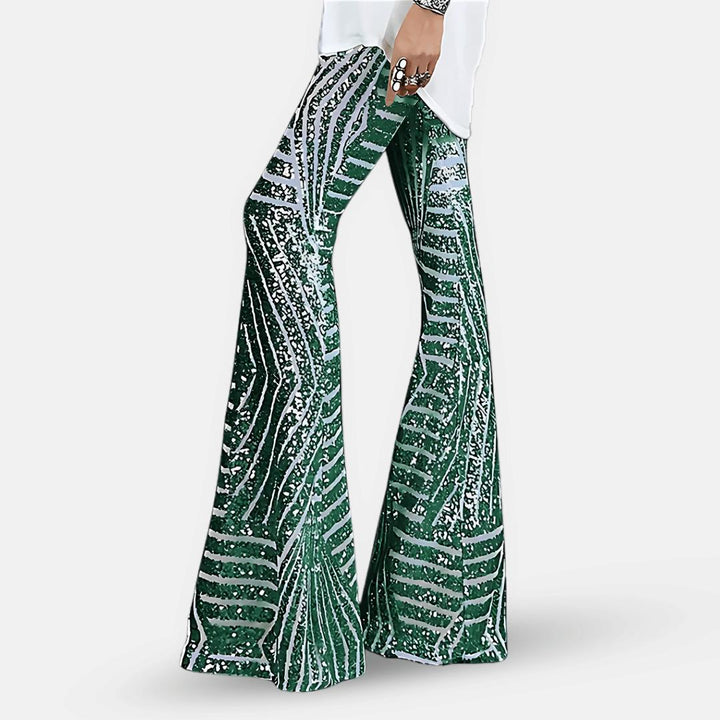 Aubrey | Women’s Sequin High Waist Flare Pants