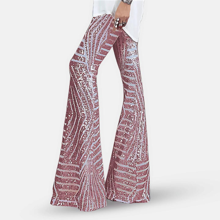 Aubrey | Women’s Sequin High Waist Flare Pants