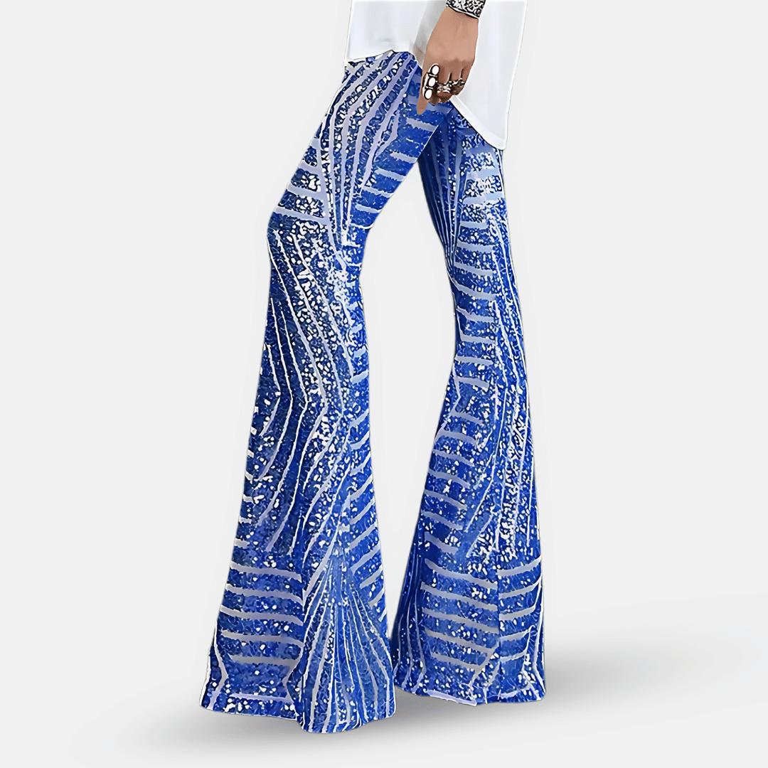 Aubrey | Women’s Sequin High Waist Flare Pants
