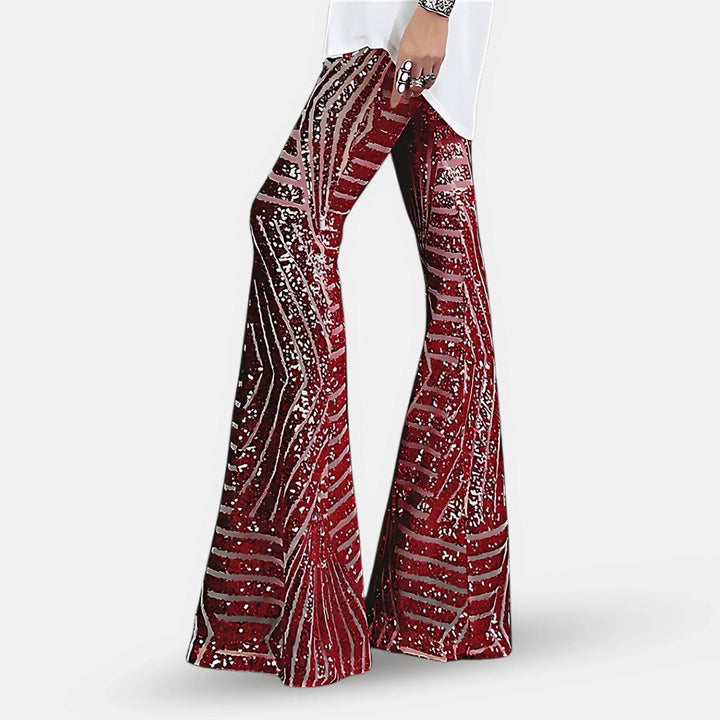 Aubrey | Women’s Sequin High Waist Flare Pants