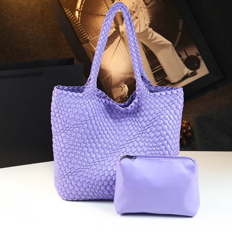 Avery | Women's Woven Leather Tote Bag