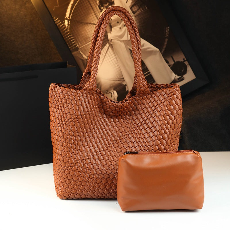 Avery | Women's Woven Leather Tote Bag