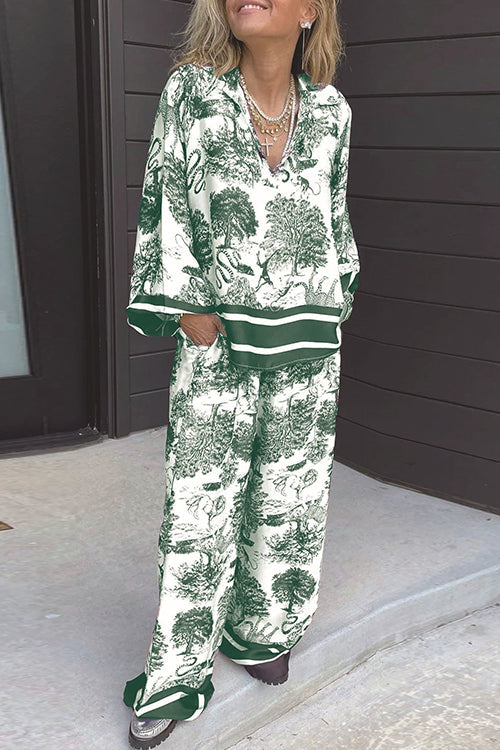 Quinnley | Women's Printed Shirt & Pant Set