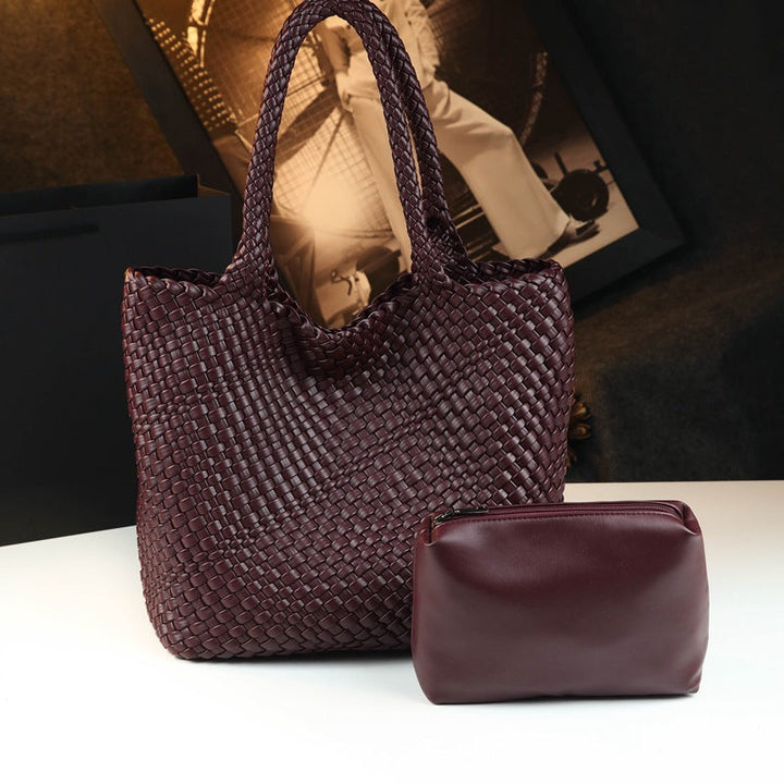 Avery | Women's Woven Leather Tote Bag