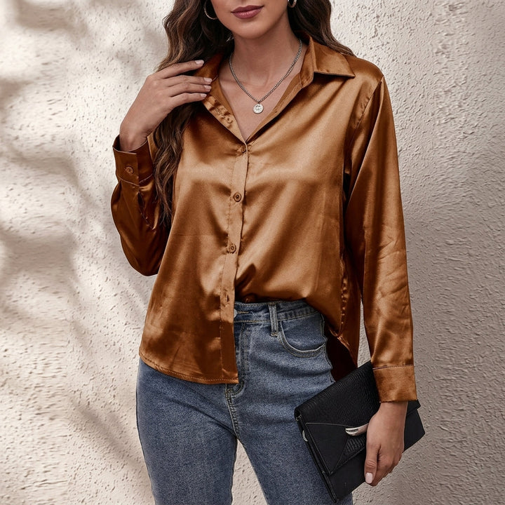 Harper | Women’s Longsleeve Satin Shirt