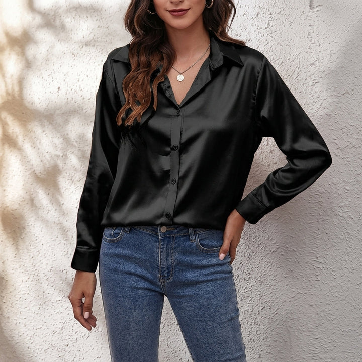 Harper | Women’s Longsleeve Satin Shirt