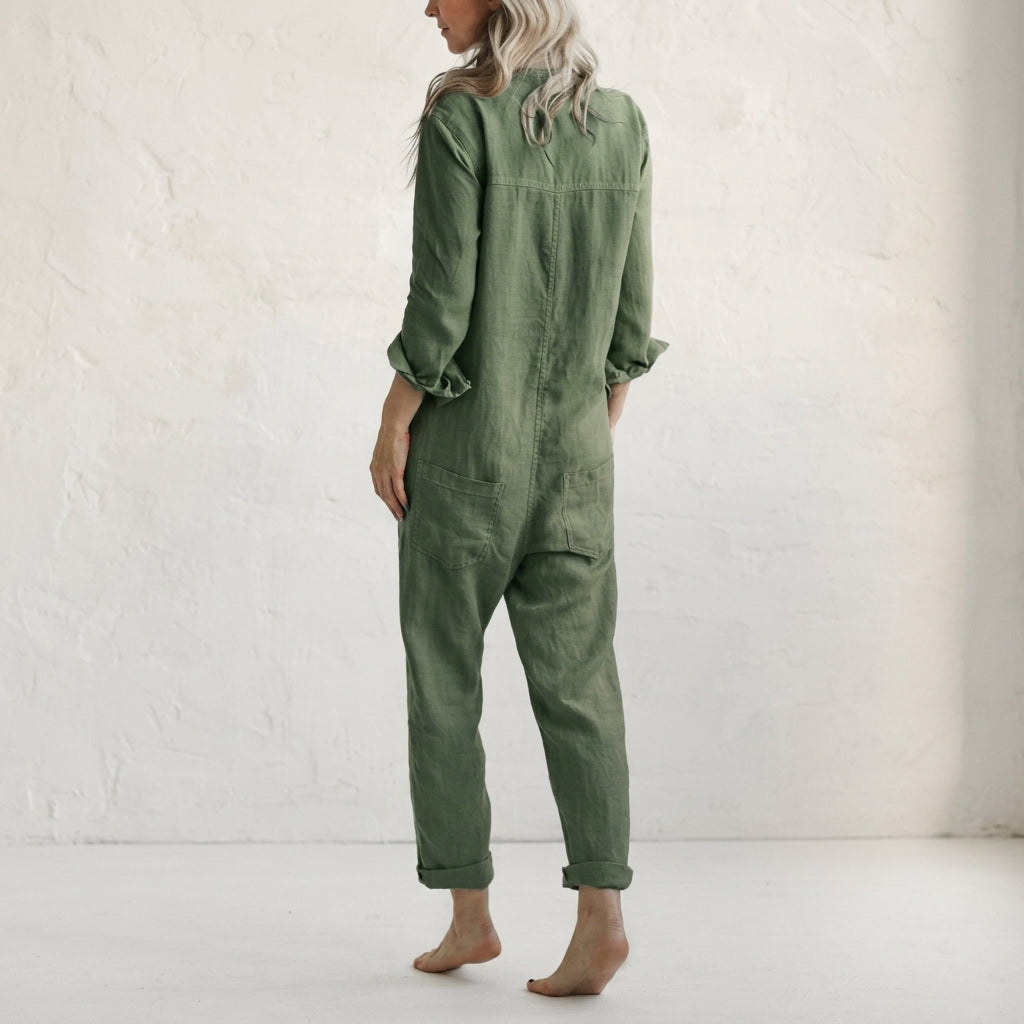 Sloane | Women’s Linen Longsleeve Jumpsuit