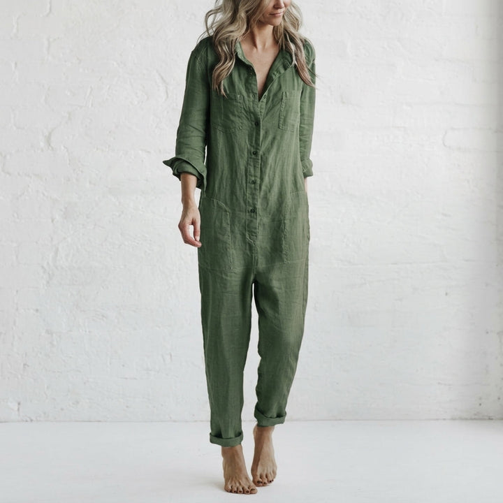 Sloane | Women’s Linen Longsleeve Jumpsuit