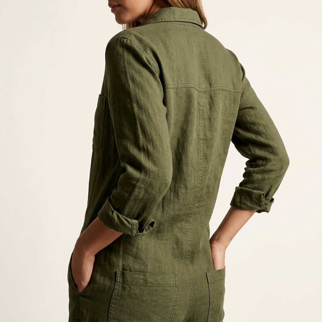Sloane | Women’s Linen Longsleeve Jumpsuit