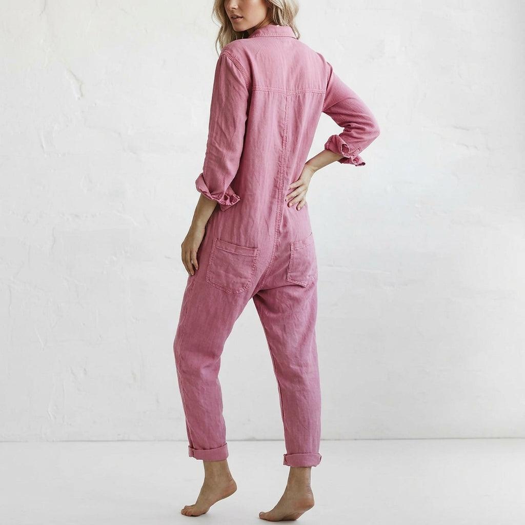 Sloane | Women’s Linen Longsleeve Jumpsuit