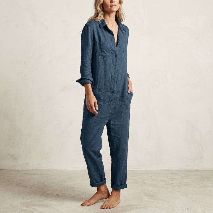 Sloane | Women’s Linen Longsleeve Jumpsuit