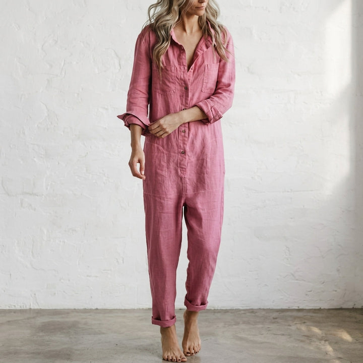 Sloane | Women’s Linen Longsleeve Jumpsuit