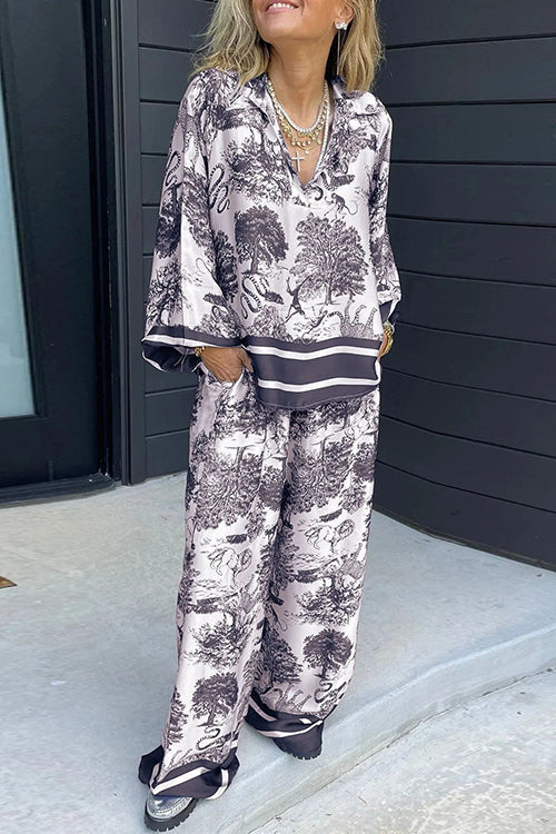 Quinnley | Women's Printed Shirt & Pant Set