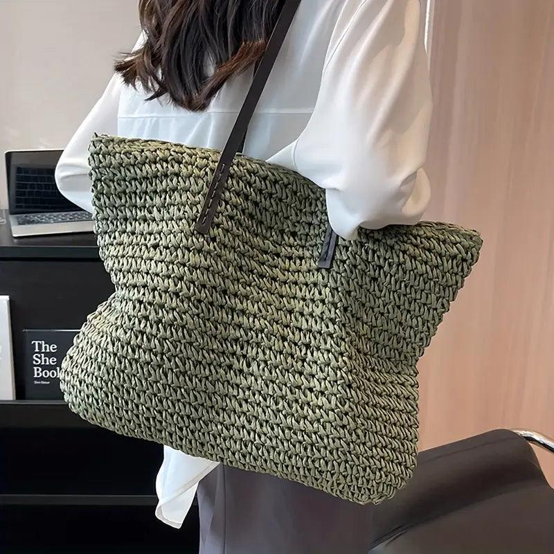 Alessia | Straw Beach Tote Bag