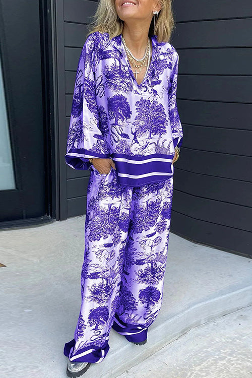 Quinnley | Women's Printed Shirt & Pant Set