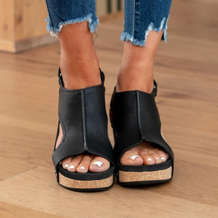 Lydia | Suede Wedge Sandals