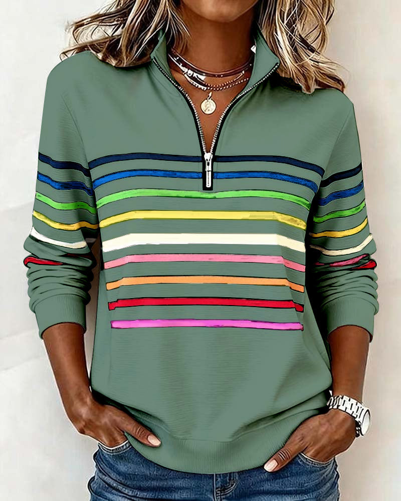 Adriana | Women's Sweatshirt with Stripes