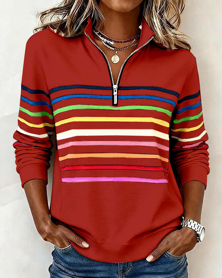 Adriana | Women's Sweatshirt with Stripes