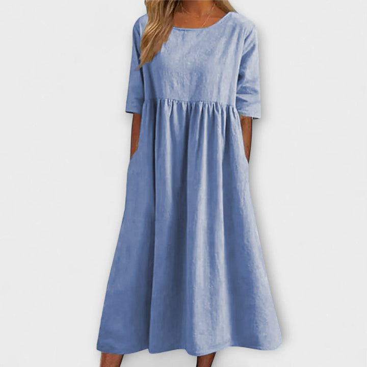 Eleanor | Women's Half Sleeve Empire Waist Midi Dress