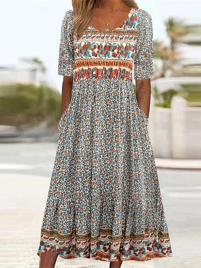 Joanna | Boho Print Midi