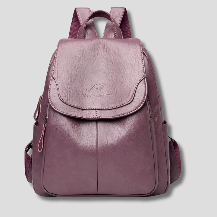 Caroline | Anti-Theft Leather Backpack for Stylish Women