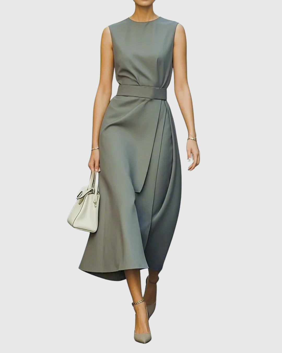 Lumi | Draped Sleeveless Midi Dress