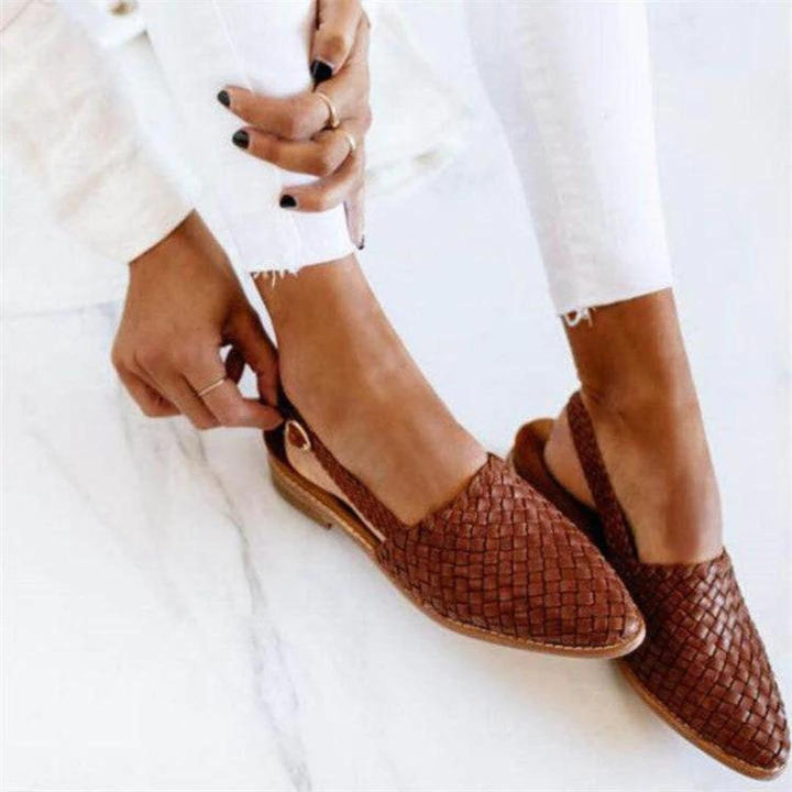 Ruby | Elegant Woven Vegan Leather Ballerinas