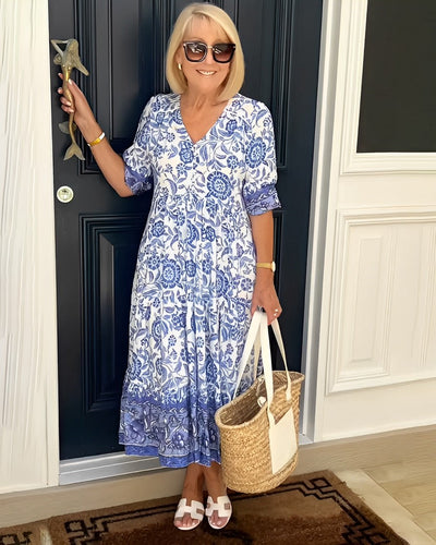 Petra | Botanical Tiered Maxi Dress