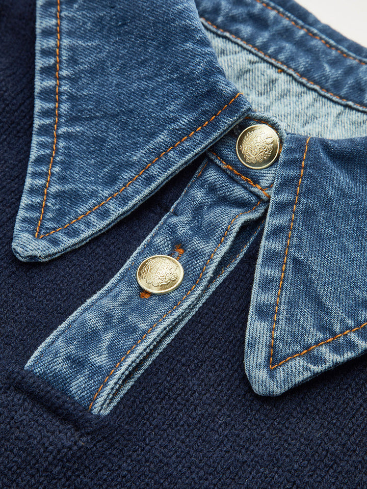 Audrey | Stylish Panel Lapel Sweater