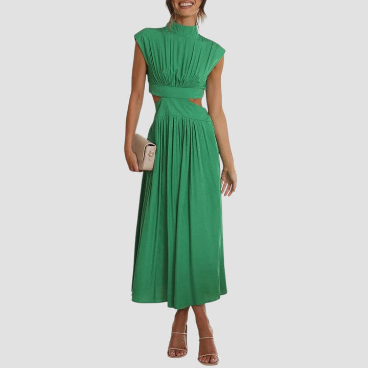Wynn | Pleated Cutout Midi Dress